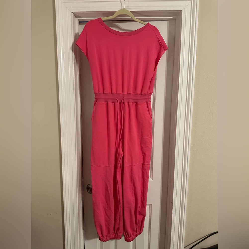 Pink Jumpsuit with Drawstring Waist